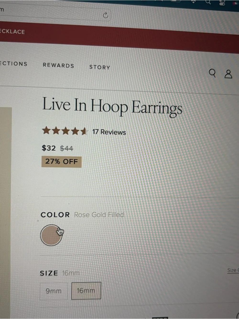 NWT Made by Mary rose gold fill 16 mm Live In hoop earrings